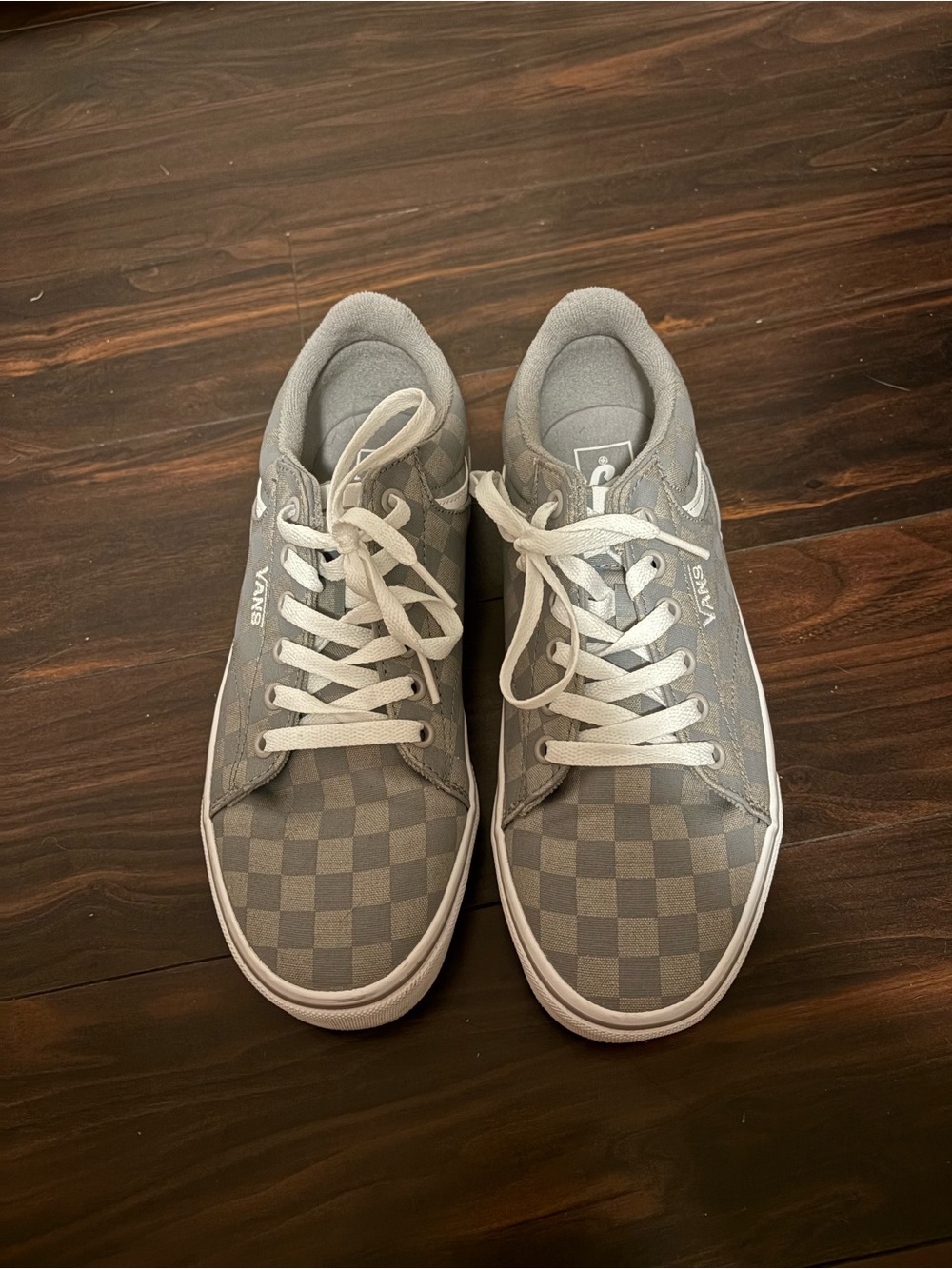 Vans Checkerboard Lace-Up Sneakers in Gray